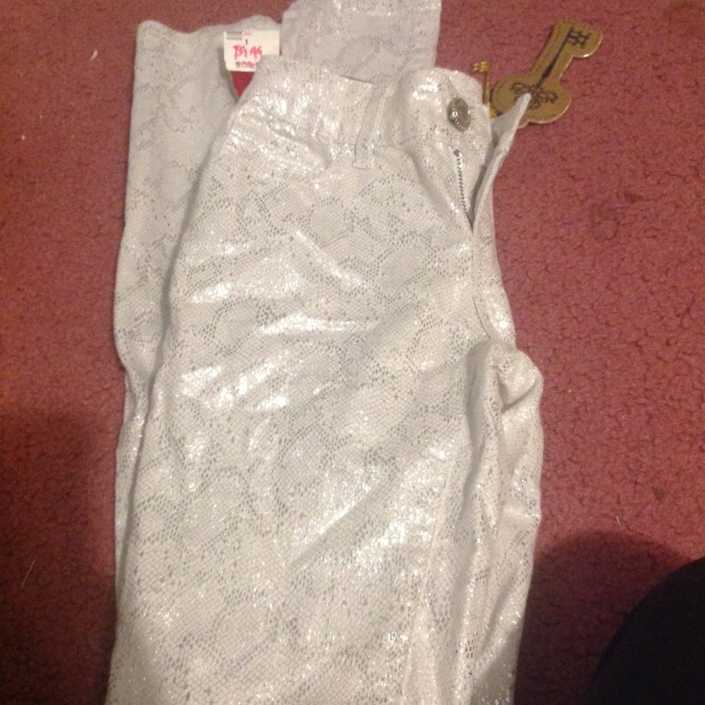 Snake print skinny jeans